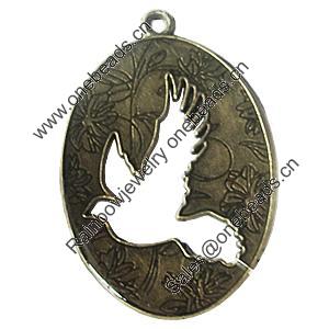 Pendant, Zinc Alloy Jewelry Findings, Lead-free, 34x51mm, Sold by Bag