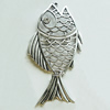 Pendant, Zinc Alloy Jewelry Findings, Lead-free, Fish 41x94mm, Sold by Bag