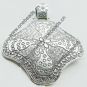 Pendant, Zinc Alloy Jewelry Findings, Lead-free, 55x68mm, Sold by Bag