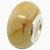 Gemstone European Beads, with brass core, Rondelle, 12x9mm, Hole:Approx 4.5mm, Sold by PC