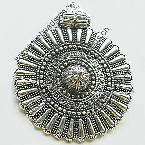 Pendant, Zinc Alloy Jewelry Findings, Lead-free, 40x46mm, Sold by Bag