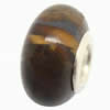 Gemstone European Beads, with brass core, Rondelle, 14x8mm, Hole:Approx 4.5mm, Sold by PC