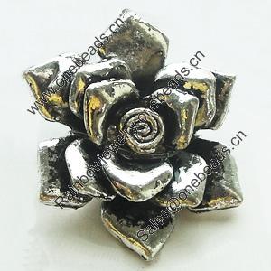 Pendant, Zinc Alloy Jewelry Findings, Lead-free, Flower 30x33mm, Sold by Bag