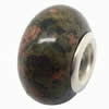 Gemstone European Beads, with brass core, Rondelle, 14x8mm, Hole:Approx 4.5mm, Sold by PC