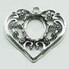 Zinc Alloy Pendant Settings, Lead-free, Outside diameter:45x50mm, Interior diameter:18x23mm, Sold by Bag