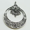 Pendant, Zinc Alloy Jewelry Findings, Lead-free, 45x58mm, Sold by Bag