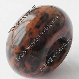 Gemstone European Beads, brecciated jasper, Rondelle, 14.5x8mm, Hole:Approx 5.5mm, Sold by PC