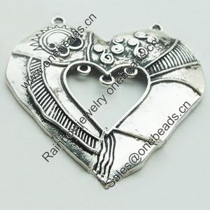 Pendant, Zinc Alloy Jewelry Findings, Lead-free, 48x53mm, Sold by Bag