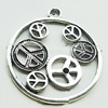 Pendant, Zinc Alloy Jewelry Findings, Lead-free, 43x49mm, Sold by Bag