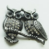 Pendant, Zinc Alloy Jewelry Findings, Lead-free, Owl 40x36mm, Sold by Bag