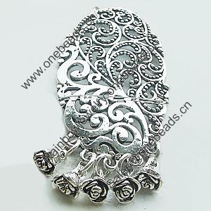 Pendant, Zinc Alloy Jewelry Findings, Lead-free, 28x58mm, Sold by Bag