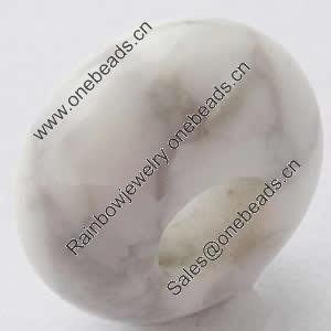 Gemstone European Beads, white turquoise, Rondelle, 14x8mm, Hole:Approx 5.5mm, Sold by PC