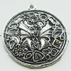 Pendant, Zinc Alloy Jewelry Findings, Lead-free, 46x50mm, Sold by Bag