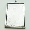 Zinc Alloy Pendant Settings, Lead-free, Outside diameter:33x53mm, Interior diameter:30x45mm, Sold by Bag