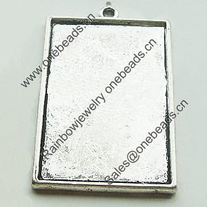 Zinc Alloy Pendant Settings, Lead-free, Outside diameter:33x53mm, Interior diameter:30x45mm, Sold by Bag