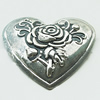 Iron Jewelry Finding Pendant Lead-free, Heart 50x41mm, Sold by Bag