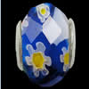 European Millefiori Glass Bead, with double brass core, faceted, Rondelle, 8x13mm, Hole:Approx 5mm, Sold by PC