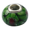 European Millefiori Glass Bead, with brass core, Rondelle, 10x16mm, Hole:Approx 6mm, Sold by PC