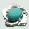 Pendant, Zinc Alloy Jewelry Findings, Lead-free, Flower 65x60mm, Sold by Bag