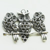 Pendant, Zinc Alloy Jewelry Findings, Lead-free, Owl 54x43mm, Sold by Bag