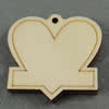 Wooden Pendant/Drop, Heart, 42x40x7mm, Hole:About 3mm, Sold by PC
