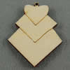 Wooden Pendant/Drop, 38x50x6.5mm, Hole:About 3mm, Sold by PC