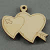 Wooden Pendant/Drop, Heart, 49x45x7mm, Hole:About 3mm, Sold by PC