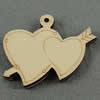 Wooden Pendant/Drop, Heart, 49x41x7mm, Hole:About 3mm, Sold by PC