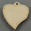 Wooden Pendant/Drop, Heart, 41x45x6.5mm, Hole:About 3mm, Sold by PC