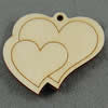 Wooden Pendant/Drop, Heart, 47x40x6.5mm, Hole:About 3mm, Sold by PC
