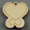 Wooden Pendant/Drop, Heart, 42x46x6.5mm, Hole:About 3mm, Sold by PC