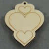 Wooden Pendant/Drop, Heart, 47x57x7mm, Hole:About 3mm, Sold by PC