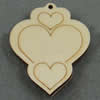 Wooden Pendant/Drop, Heart, 47x57x7mm, Hole:About 3mm, Sold by PC