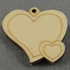 Wooden Pendant/Drop, Heart, 43x39x6.5mm, Hole:About 3mm, Sold by PC