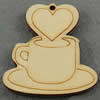 Wooden Pendant/Drop, Heart, 45x48x6.5mm, Hole:About 3mm, Sold by PC