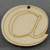 Wooden Pendant/Drop, Flat round, 45x41x6.5mm, Hole:About 3mm, Sold by PC