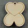 Wooden Pendant/Drop, Heart, 37x48x6mm, Hole:About 3mm, Sold by PC