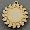 Wooden Pendant/Drop, Flower, 45x49x7mm, Hole:About 3mm, Sold by PC