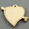 Wooden Pendant/Drop, Heart, 58x45x6.5mm, Hole:About 3mm, Sold by PC
