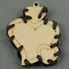 Wooden Pendant/Drop, Heart, 42x56x5mm, Hole:About 3mm, Sold by PC
