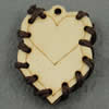 Wooden Pendant/Drop, Heart, 35x45x5mm, Hole:About 3mm, Sold by PC