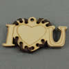 Wooden Pendant/Drop, Heart, 62x37x4mm, Hole:About 3mm, Sold by PC