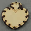 Wooden Pendant/Drop, Heart, 47x50x4mm, Hole:About 3mm, Sold by PC
