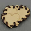 Wooden Pendant/Drop, Heart, 49x40x4.5mm, Hole:About 3mm, Sold by PC
