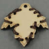 Wooden Pendant/Drop, 50x51x5mm, Hole:About 3mm, Sold by PC