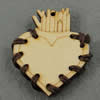 Wooden Pendant/Drop, Heart, 40x48x5mm, Hole:About 3mm, Sold by PC