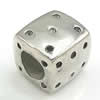 Stainless Steel European Style Beads,  316 steel, no troll, Cube, 9x9x9mm, Hole:Approx 5mm, Sold by PC