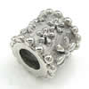 Stainless Steel European Style Beads,  316 steel, no troll, Tube, 11x11mm, Hole:Approx 5mm, Sold by PC