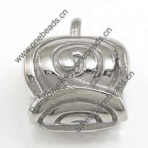 Stainless Steel European Style Beads,  316 steel, no troll, Tube, 11x10mm, Hole:Approx 2mm, Sold by PC