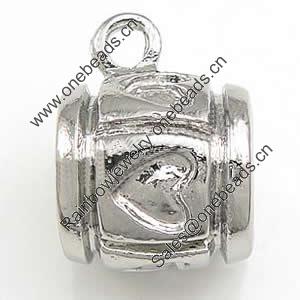 Stainless Steel European Style Beads,  316 steel, troll, Drum, 9x9mm, Hole:Approx 2mm, Sold by PC